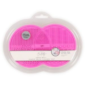 Pink Silicone Makeup Brush Cleaning Mat with Suction Cups